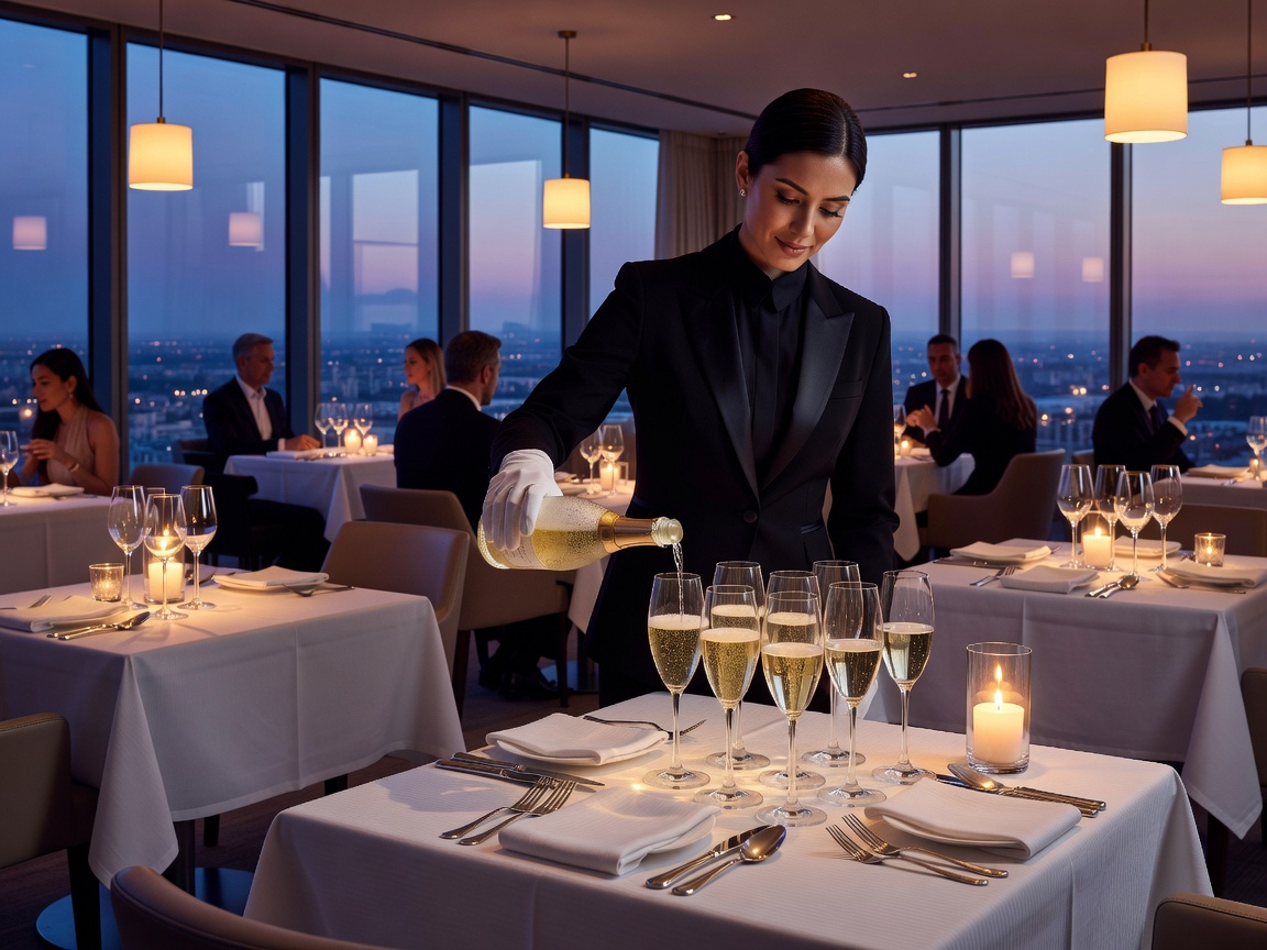 Stratosphere Salon fine dining venue with champagne service